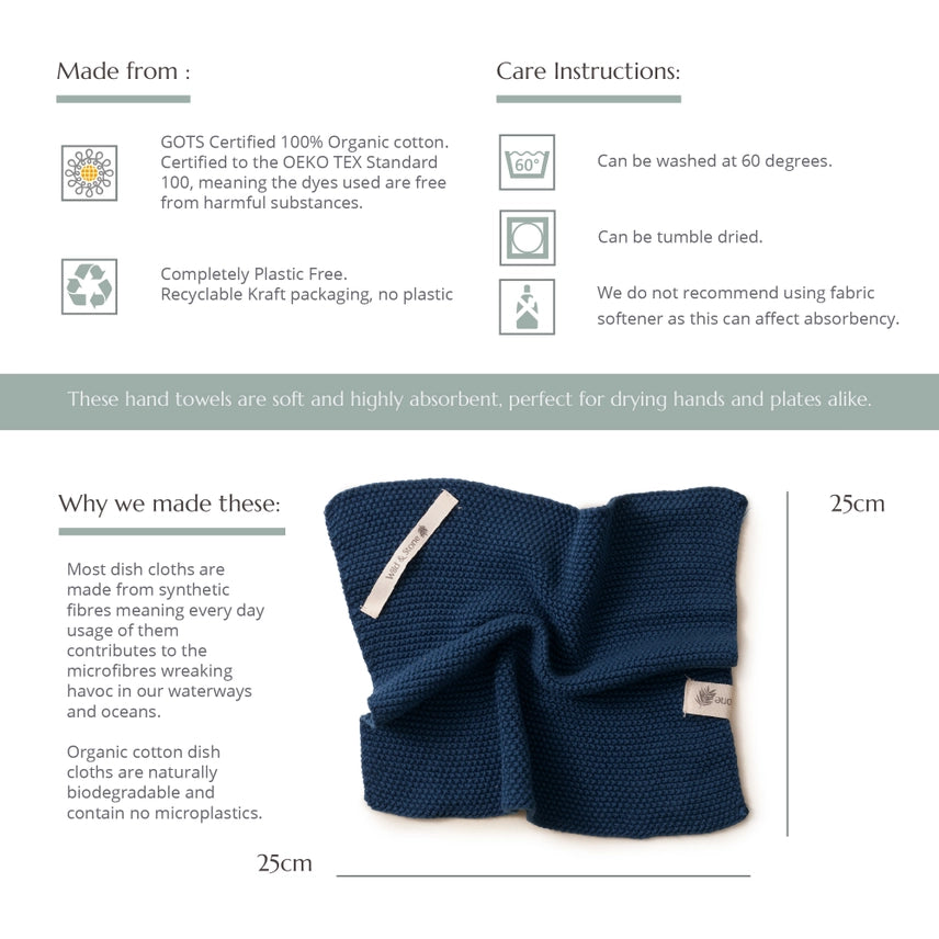 Organic Cotton Dish Cloth in Rose