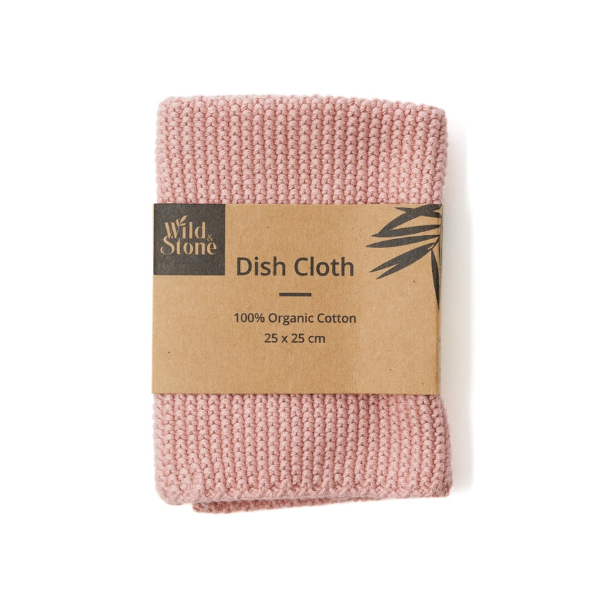 Organic Cotton Dish Cloth in Rose
