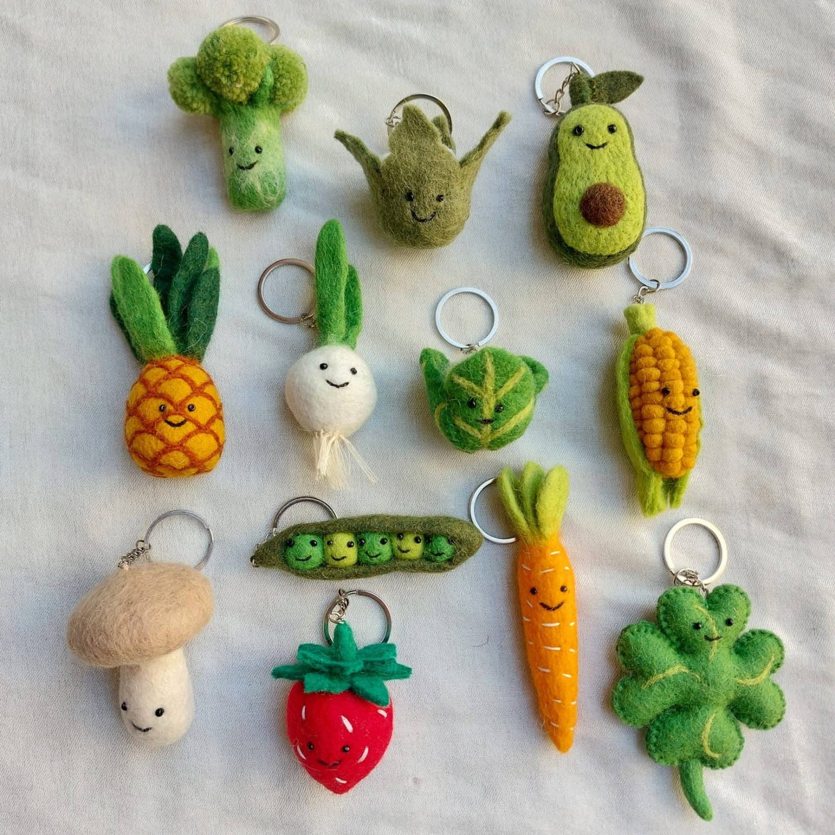 Avocado Felted Keychain