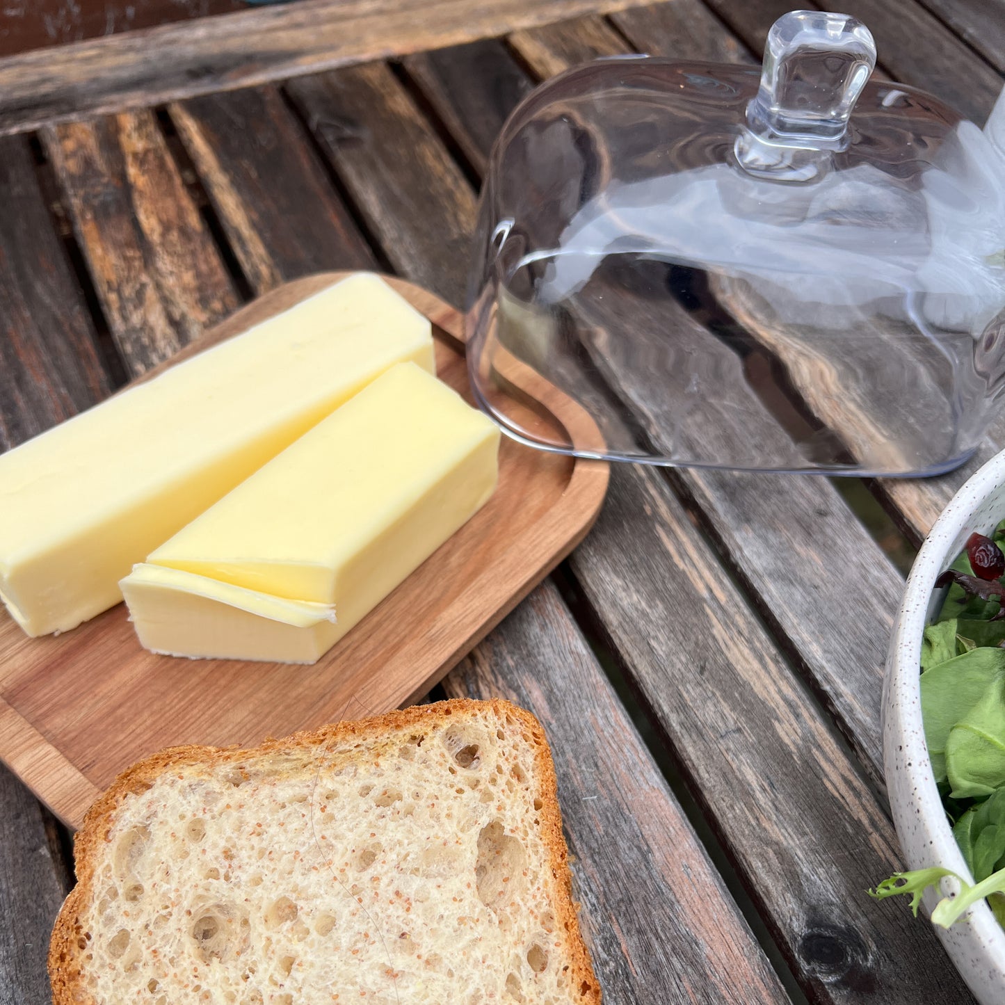 Acacia & Glass Doublewide Butter Dish