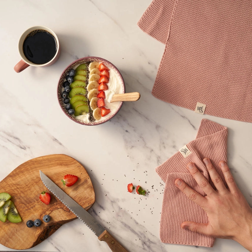 Organic Cotton Dish Cloth in Rose