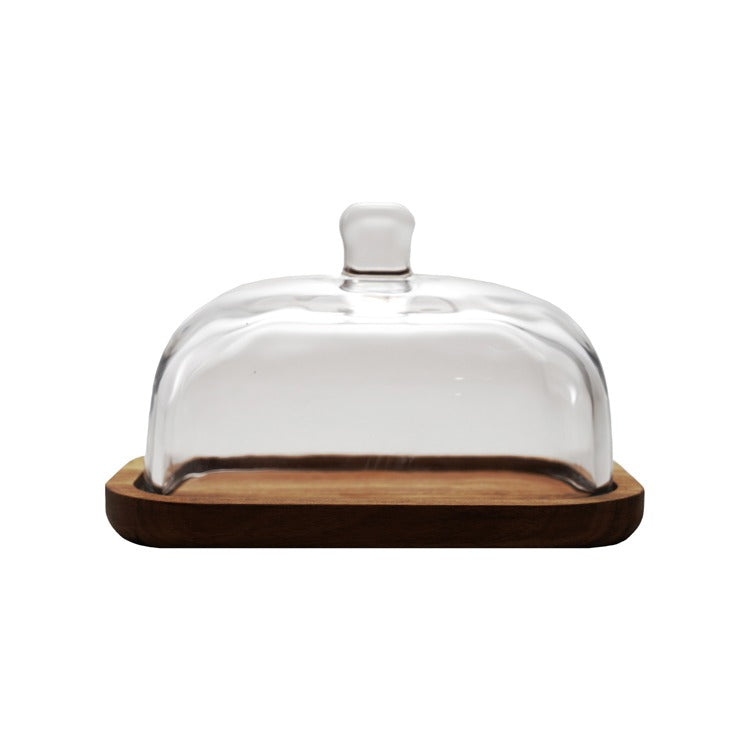 Acacia & Glass Doublewide Butter Dish