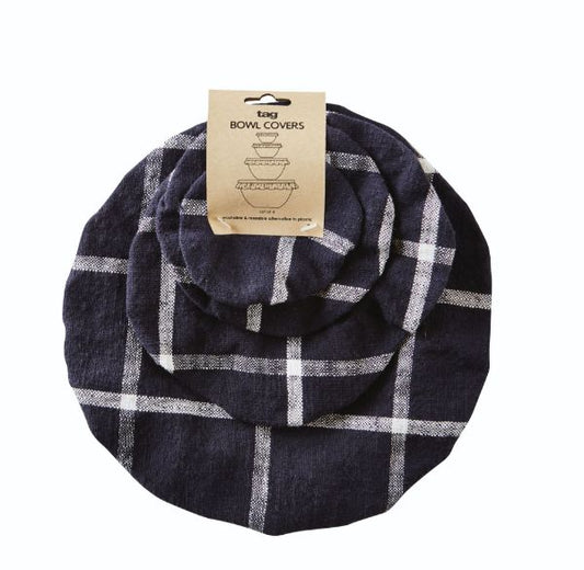 Classic Check Bowl Cover S/4 Black