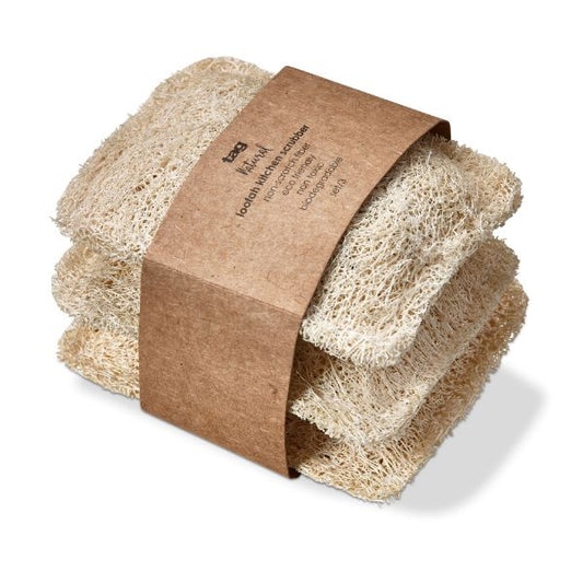 Loofah Kitchen Scrubbers - Natural