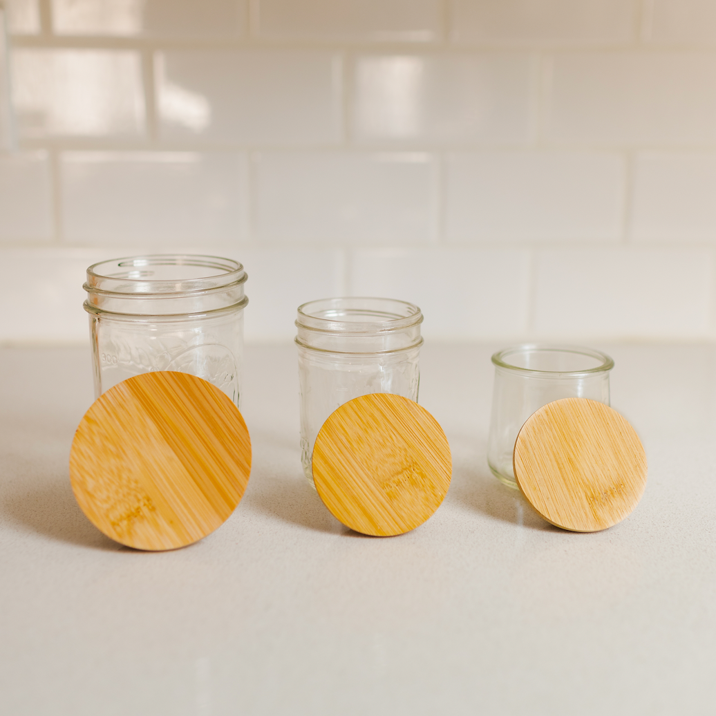 Bamboo Mason Jar Wide Mouth Lid