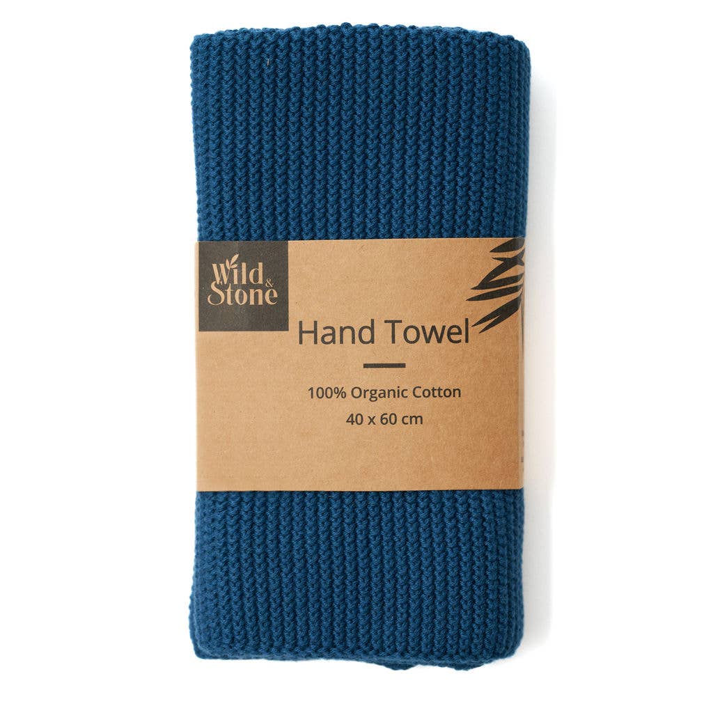 Organic Cotton Hand Towel in Ocean