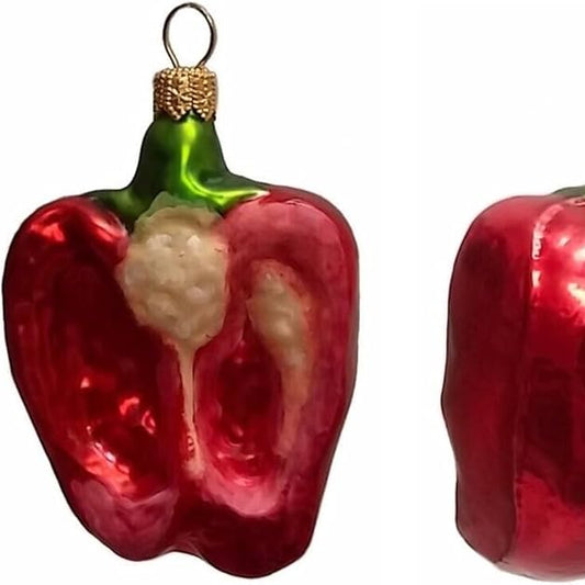 Red Bell Pepper Glass Ornament