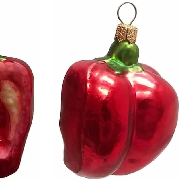 Red Bell Pepper Glass Ornament