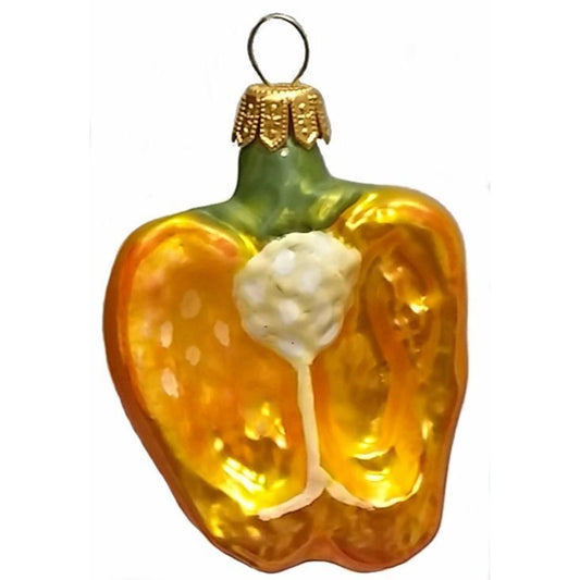 Yellow Bell Pepper Glass Ornament