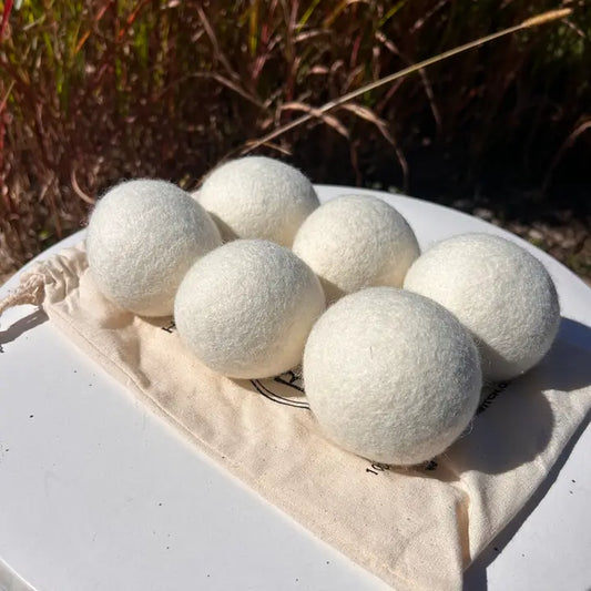 Organic Wool Dryer Balls - Set of 6