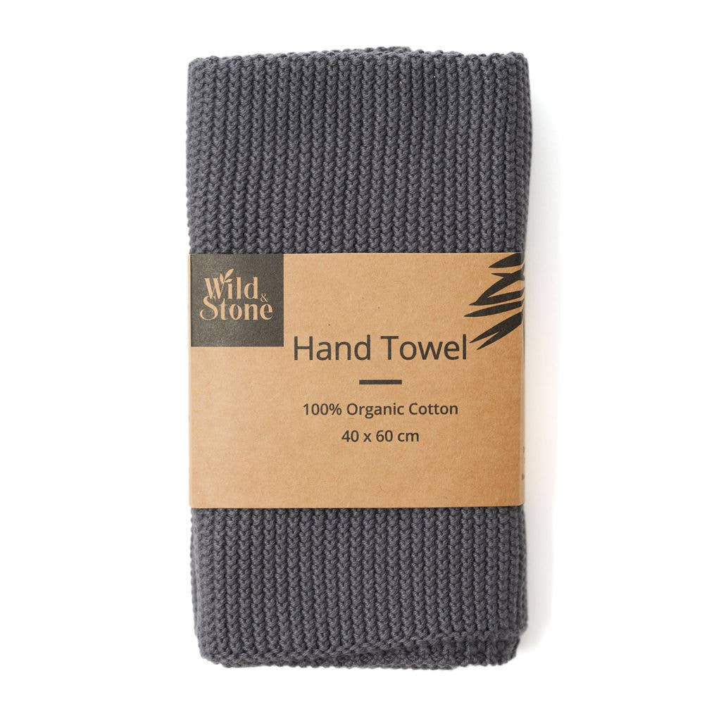 Organic Cotton Hand Towel in Slate