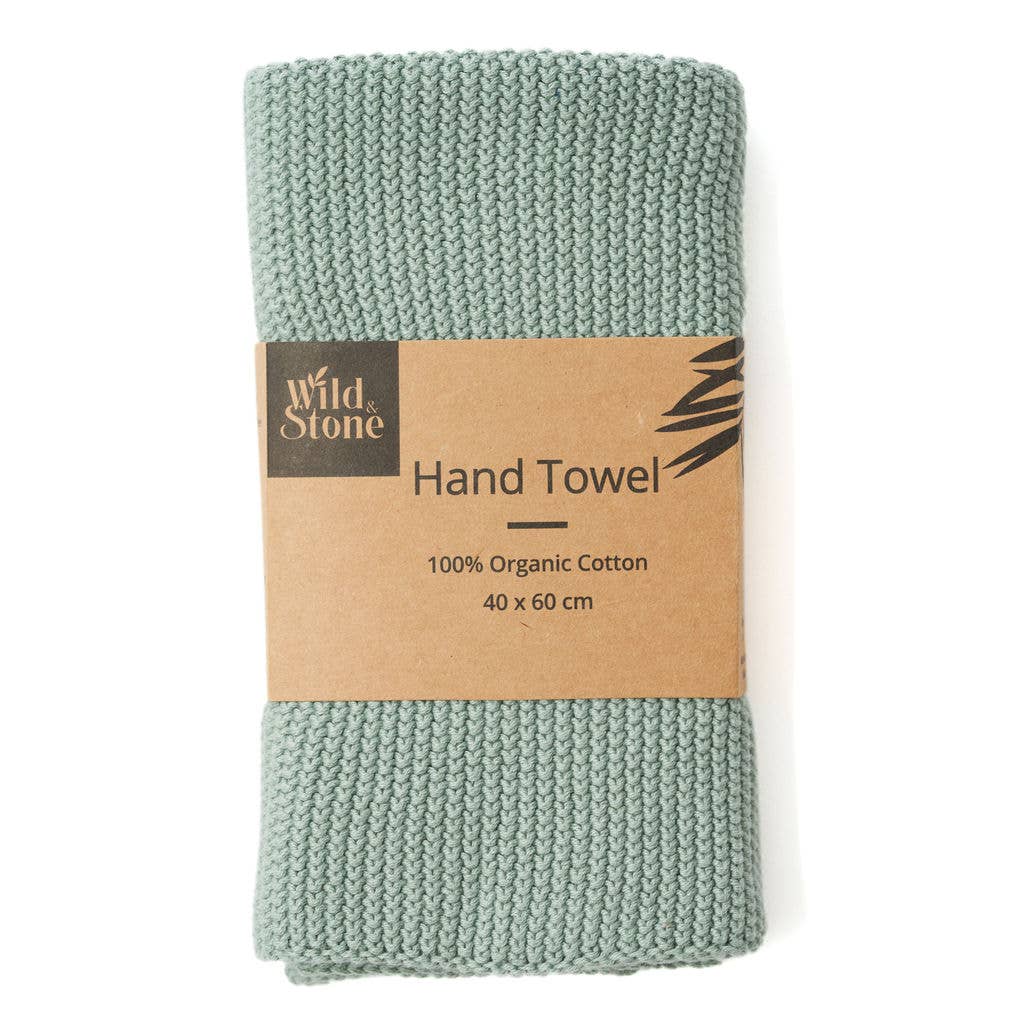 Organic Cotton Hand Towel in Moss