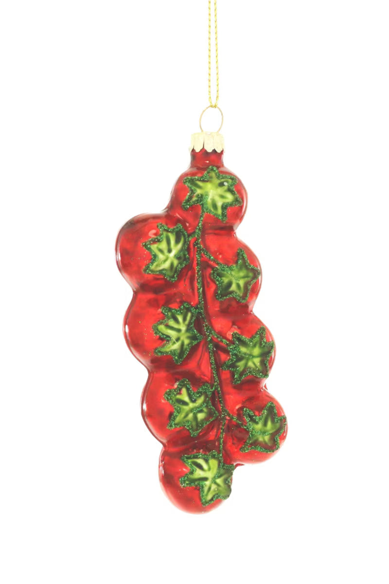 Cherry Tomatoes Glass Ornament