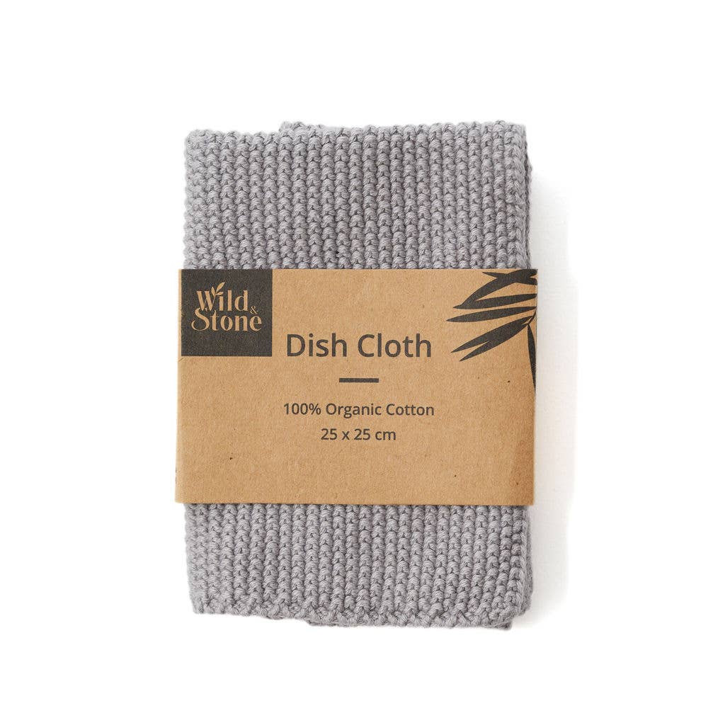 Organic Cotton Dish Cloth in Grey