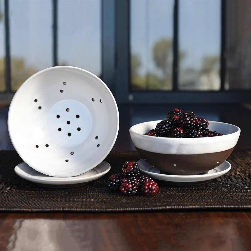 Ceramic Berry Bowl & Saucer