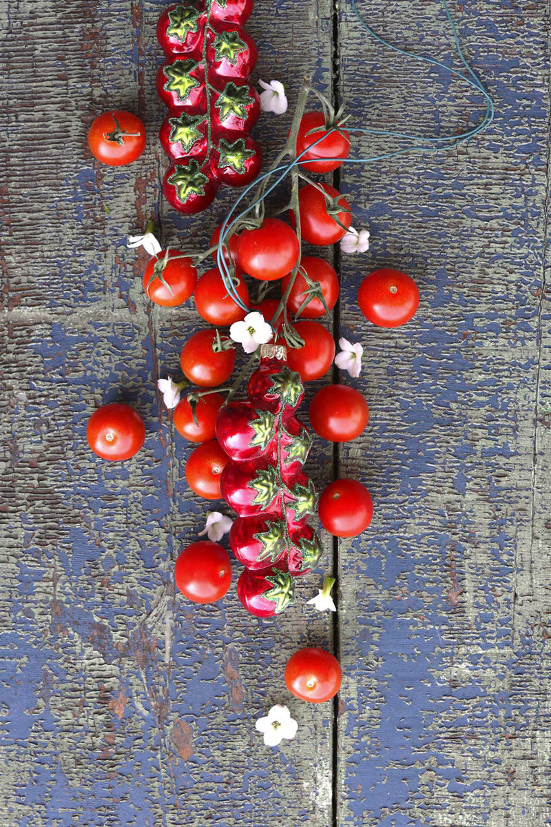 Cherry Tomatoes Glass Ornament