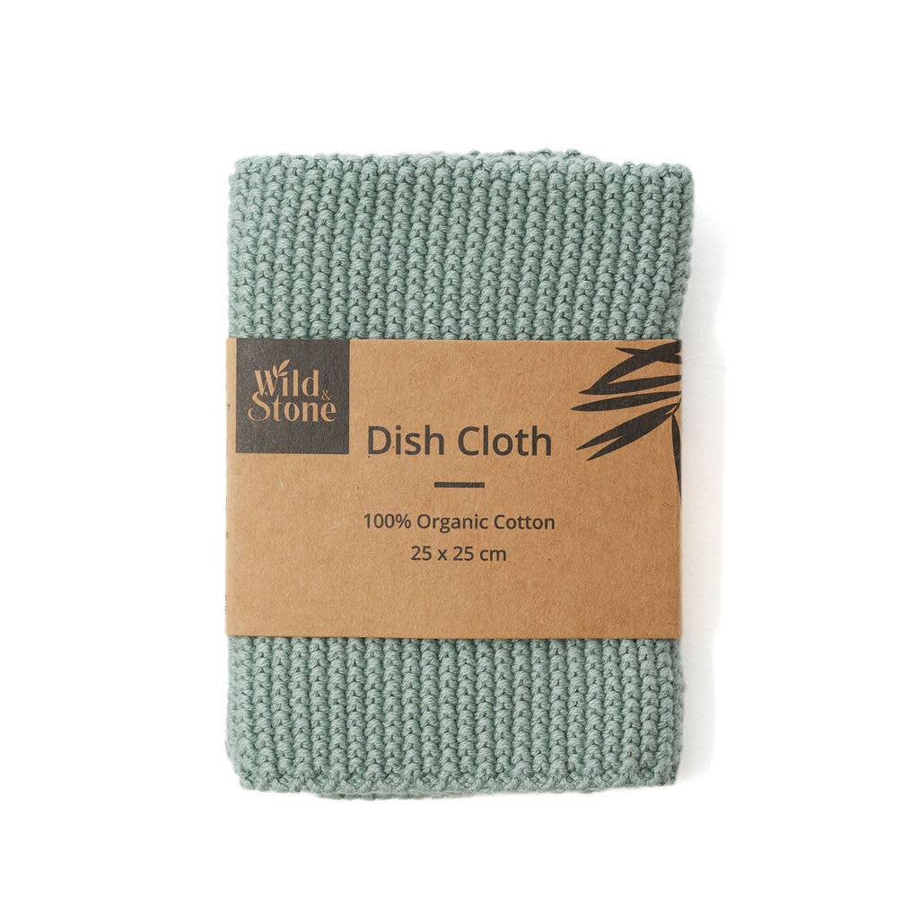 Organic Cotton Dish Cloth in Moss