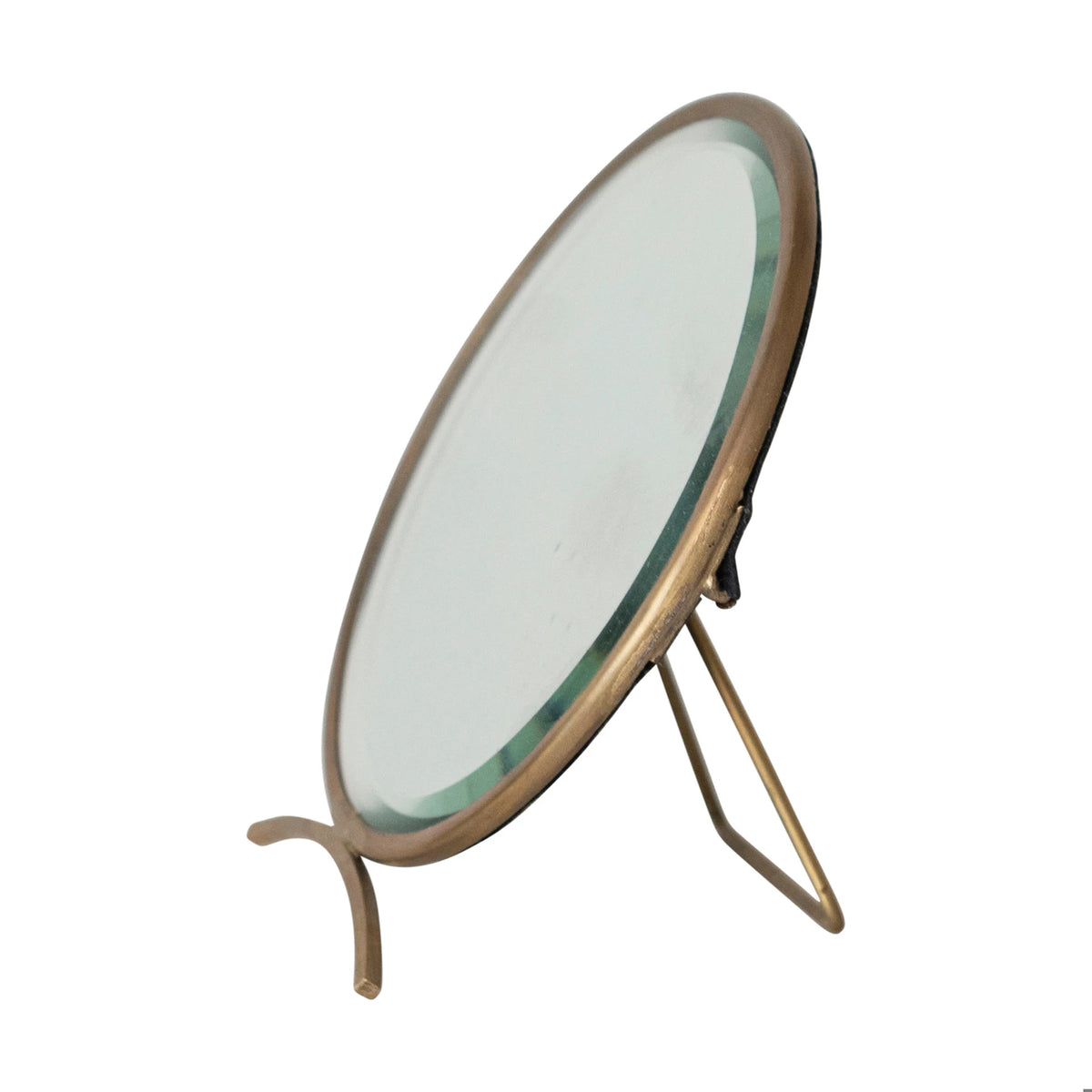 Folding Brass Tabletop Mirror
