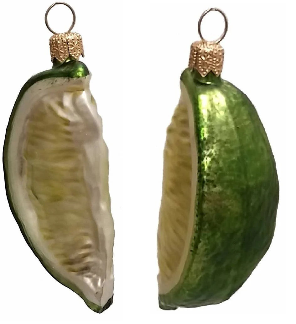 Lime Wedge Glass Ornament