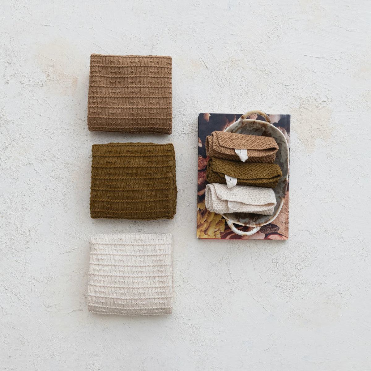 Knit Dish Cloths set of 3