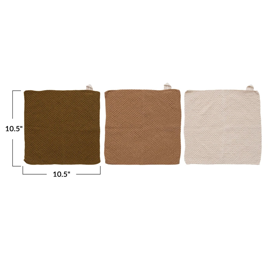 Knit Dish Cloths set of 3
