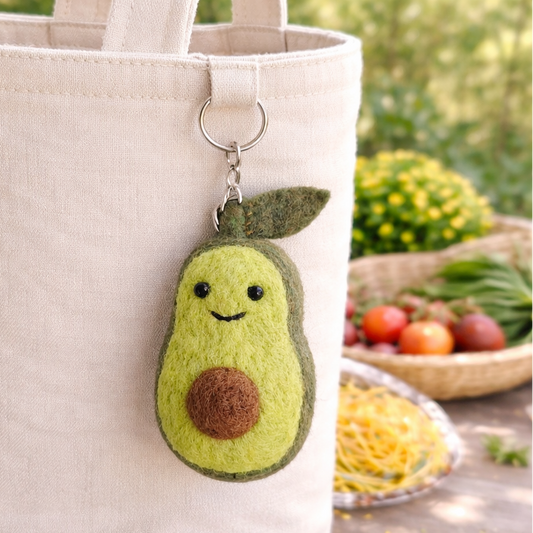 Avocado Felted Keychain