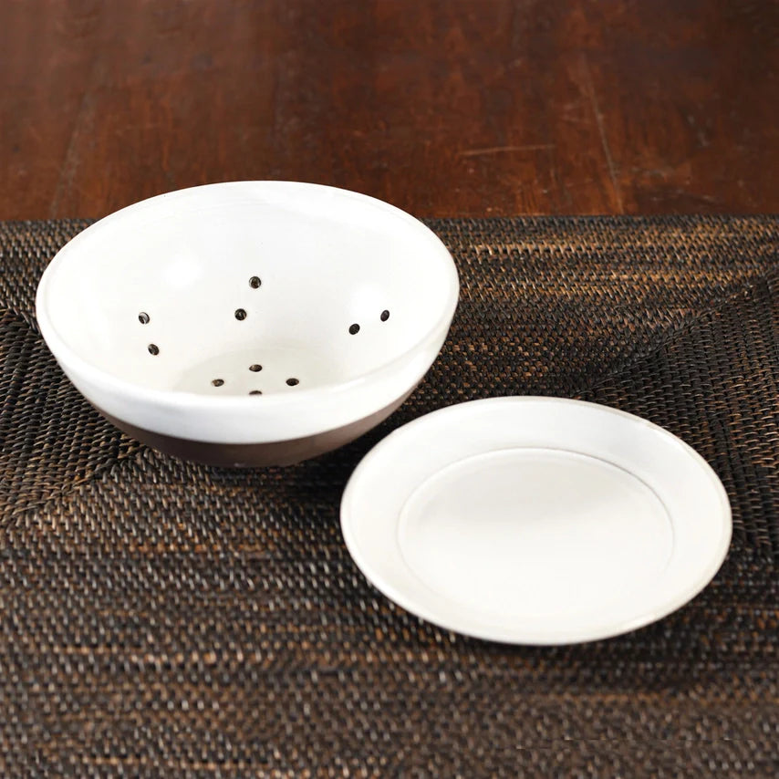 Ceramic Berry Bowl & Saucer